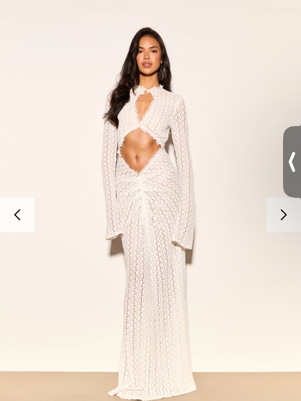 SYLVIE WHITE CUT OUT LACE MAXI DRESS